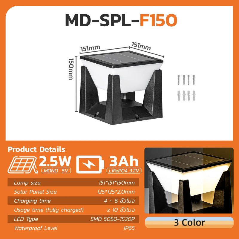 lampadaire solaire étanche pour éclairage extérieur jardin et allée