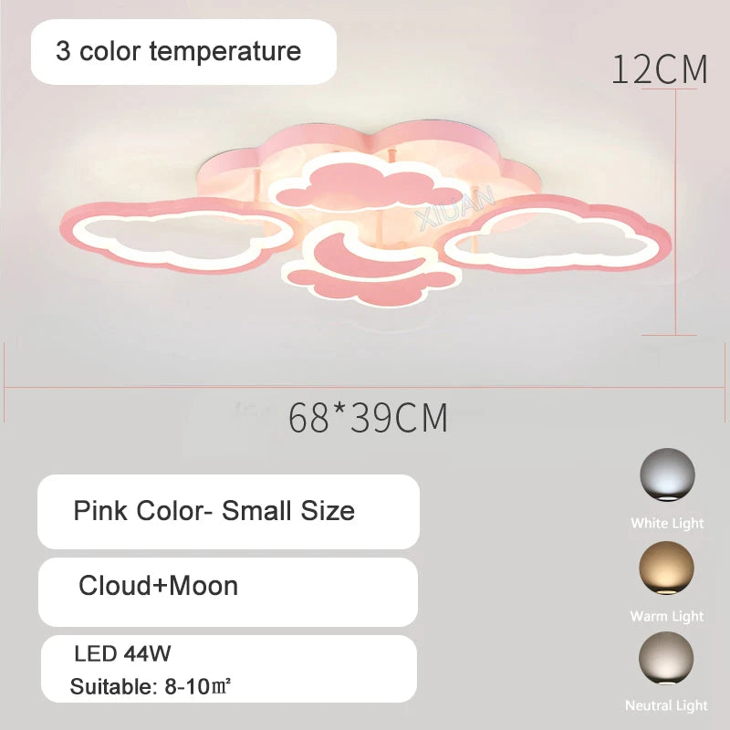 lustre led moderne en forme de lune étoile nuage pour enfants - vue 24 sur 25