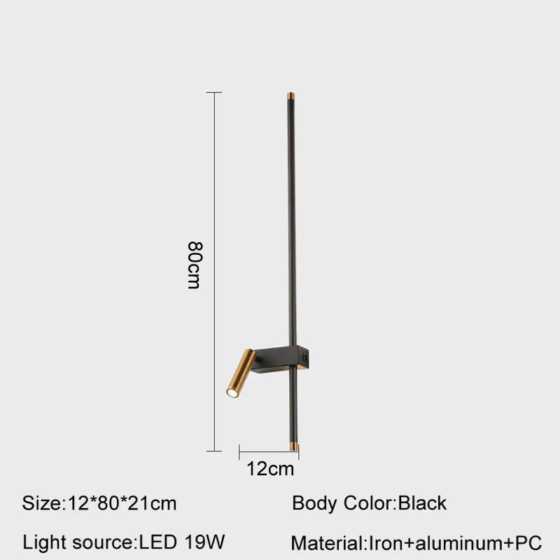 Applique murale led nordique simple pour éclairage décoratif d'intérieur - vue 7 sur 8