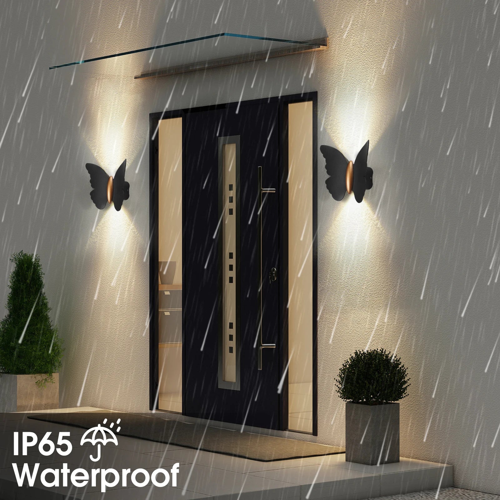 Appliques murales LED modernes 12W IP65 applique murale en métal LED lumières en aluminium LED applique murale papillon blanc LED pour ampoules LED - vue 5 sur 8