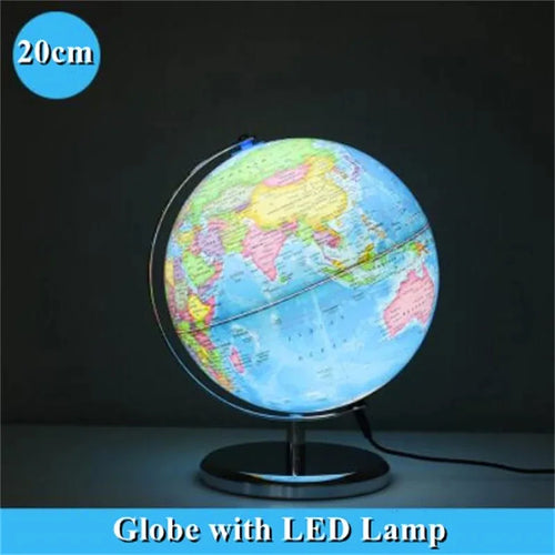 globe rotatif lumineux en anglais pour bureau et enseignement - vue 3 sur 7
