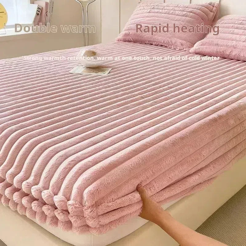 housse de matelas en velours chaud pour hiver doux et épais