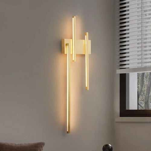 applique murale led minimaliste moderne en laiton - vue 2 sur 10