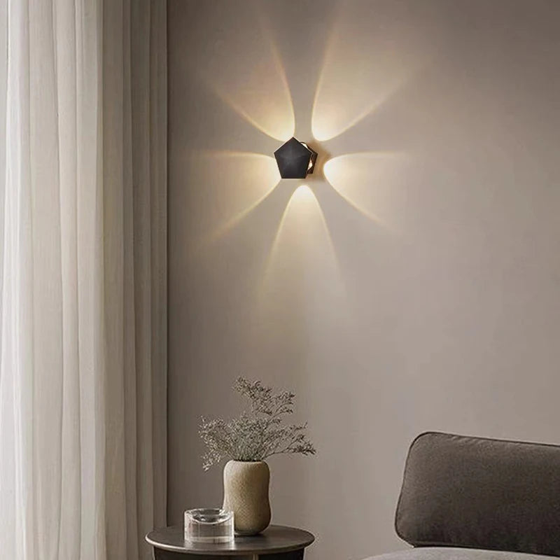 Hémisphère quatre côtés applique murale haut vers le bas Led 4W chevet couloir décor à la maison fond applique balcon jardin extérieur applique murale - vue 5 sur 10