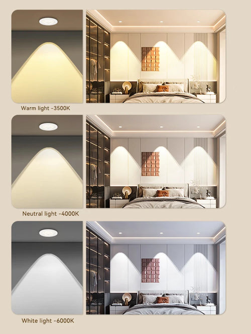 plafonnier led dimmable spots encastrés angle réglable pour intérieur - vue 4 sur 10
