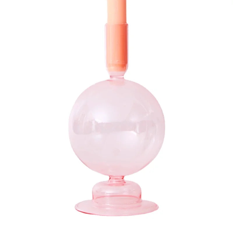 bougeoir en verre conique pour table de mariage et décoration nordique - vue 16 sur 28