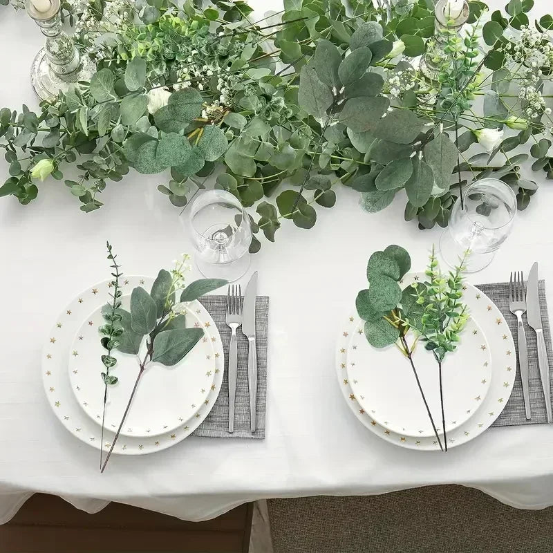 lot de 20 feuilles d eucalyptus artificielles pour décoration florale - vue 5 sur 10