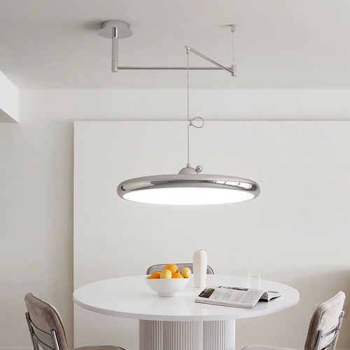 Suspension pliantes rétractables nordiques laiteux jaune argent suspension Restaurant Table à manger bureau lustre lampe 220V