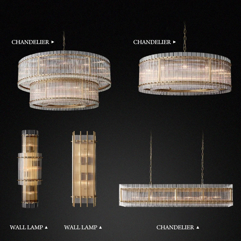 lustre de luxe en cristal double anneau doré led suspendu - vue 6 sur 21