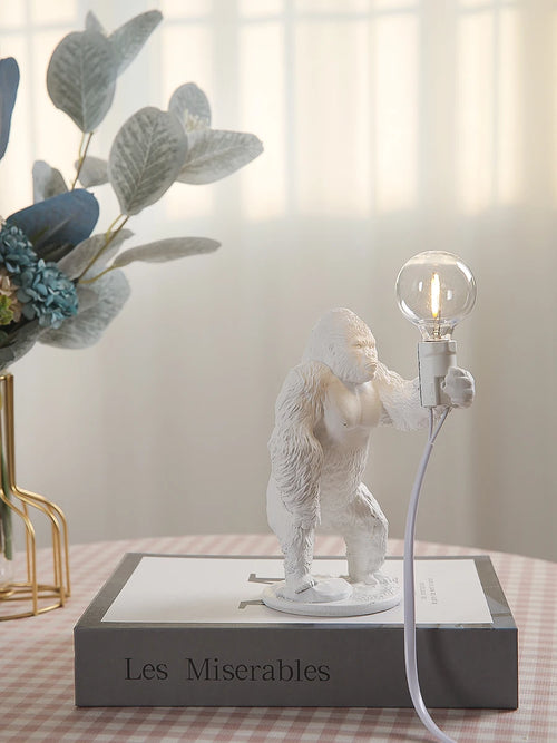 lampe à poser nordique king kong en résine personnalisable animaux - vue 9 sur 15