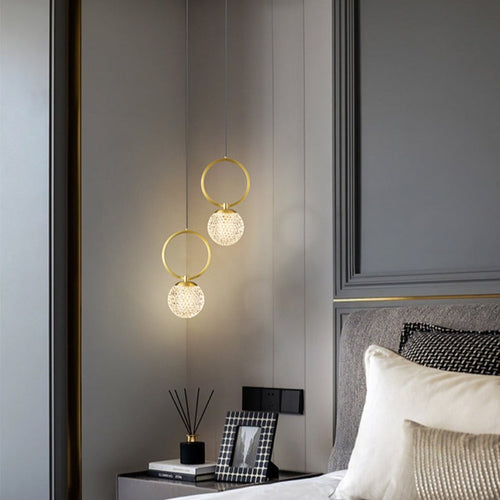 Suspension design LED luxury en verre cristal Ball - vue 3 sur 9