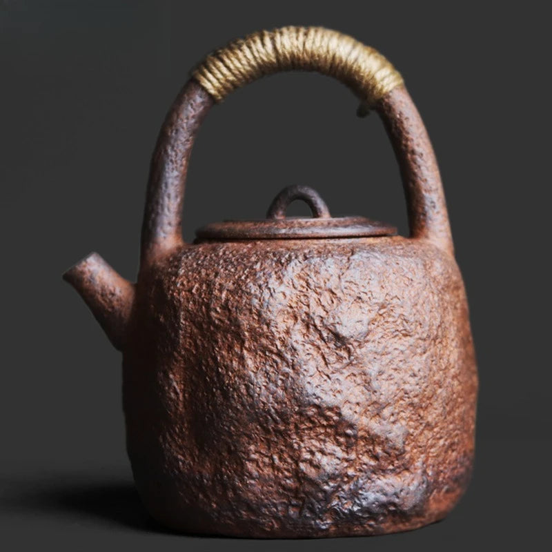 Théière céramique style roche zen retro artisanale