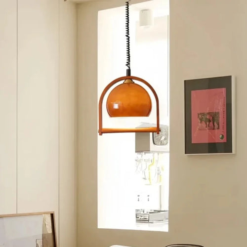 lustre vintage en verre rétro rétractable pour décoration intérieure