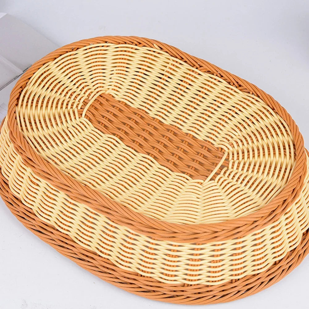 panier en rotin synthétique pour fruits et rangement - vue 9 sur 8