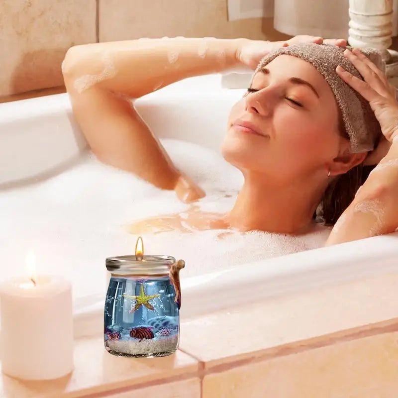 bougies parfumées thème marin gel cire pour aromathérapie et décoration - vue 3 sur 10