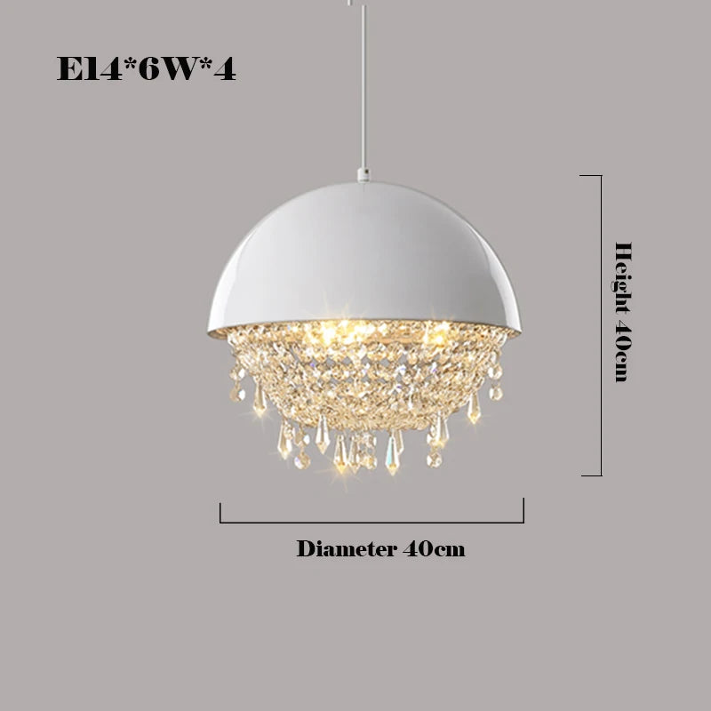 suspension créative en cristal hémisphère pour intérieur - vue 8 sur 18