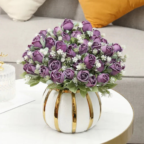 décoration florale en soie roses artificielles pour intérieur et extérieur - vue 5 sur 14
