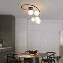 plafonnier moderne en cuivre irrégulier avec lumière personnalisée