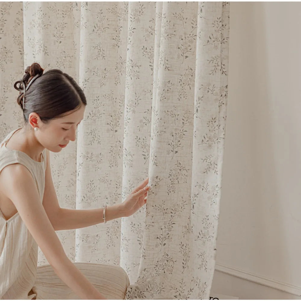 Voilage japonais motifs floraux séparateur de pièce - vue 4 sur 7