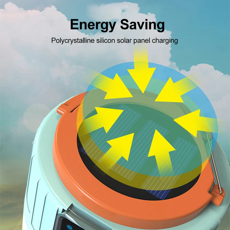 lampe de camping solaire led étanche rechargeable pour activités en extérieur - vue 6 sur 9