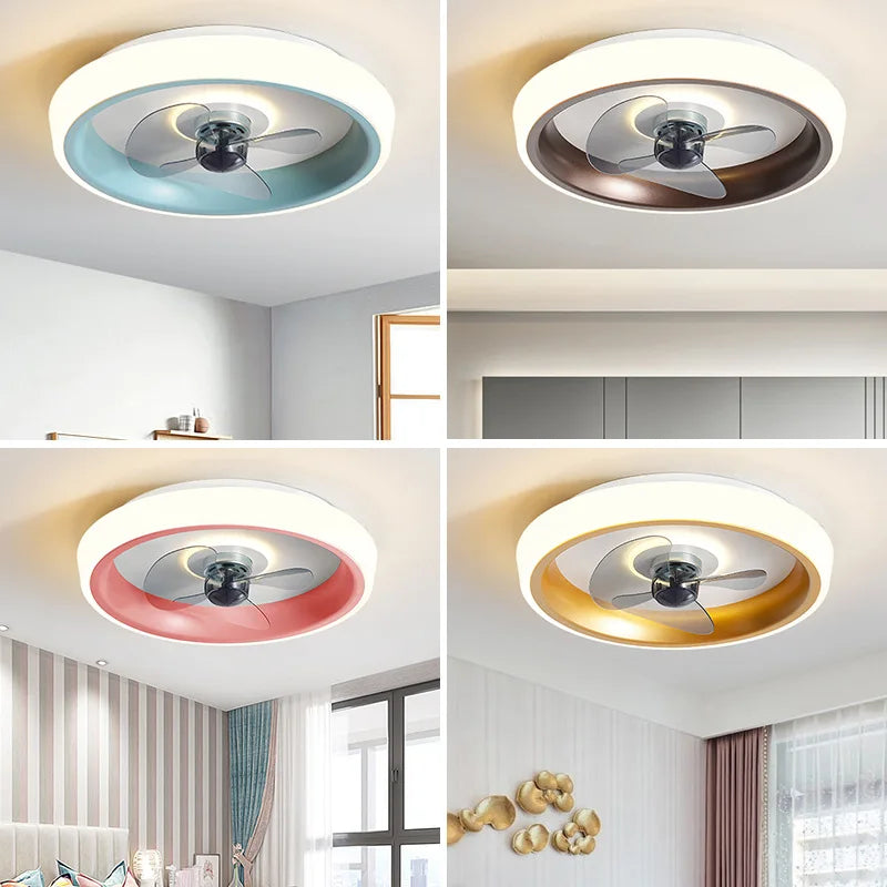 Ventilateurs De Plafond 50CM Lumière Chambre Salon Salle À Manger Lames Invisibles Ventilateurs Silencieux Éclairage Bas Ventilateur De Sol Lampe Ventilateur - vue 4 sur 12