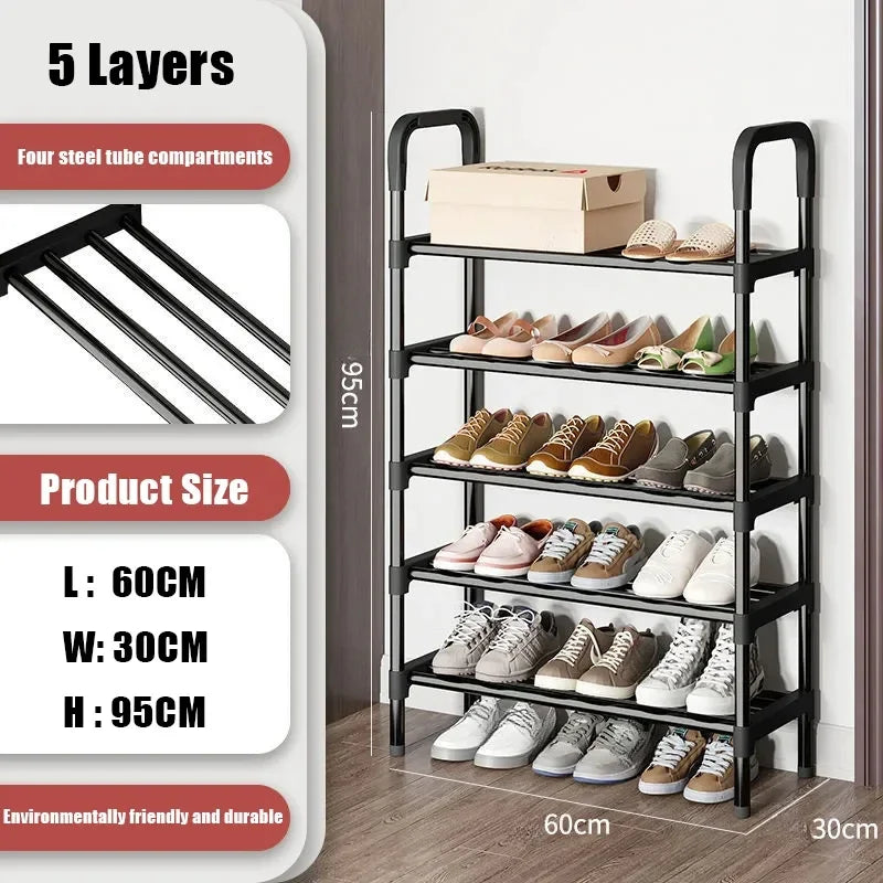 étagère à chaussures en métal à 5 niveaux gain de place tendance - vue 8 sur 16