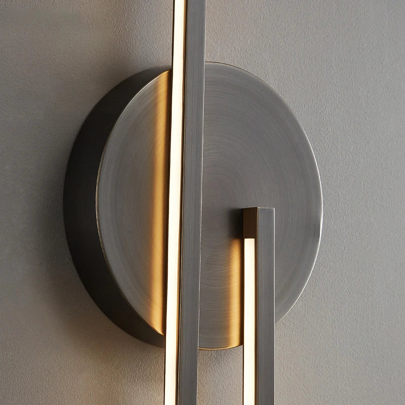 applique murale led minimaliste en laiton et cuivre - vue 6 sur 10