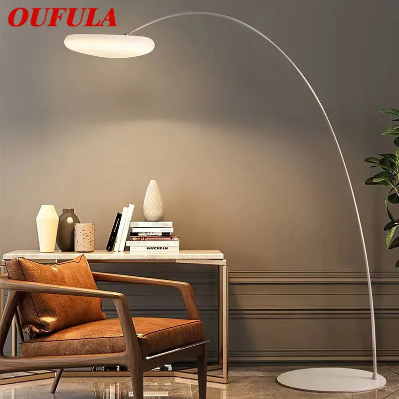 OUFULA pêche lampadaire nordique moderne famille salon à côté du canapé créatif nuage LED décoratif lampe sur pied - vue 2 sur 8