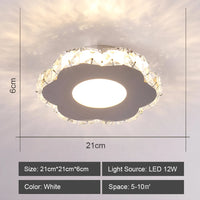 plafonnier led moderne en cristal pour maison et balcon