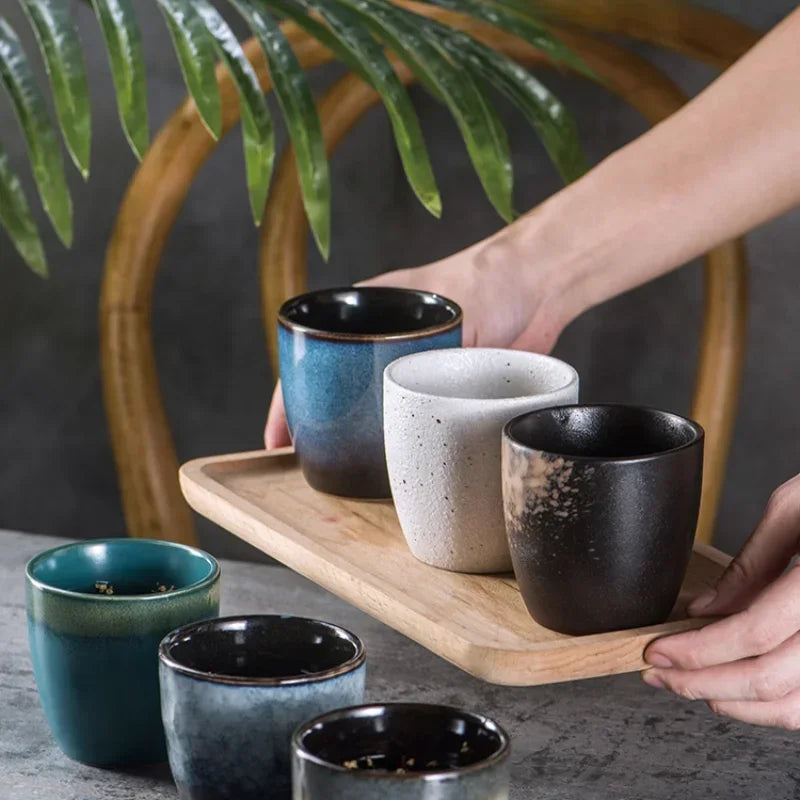 Tasse à thé japonaise ceramique style minimaliste epais - vue 2 sur 7