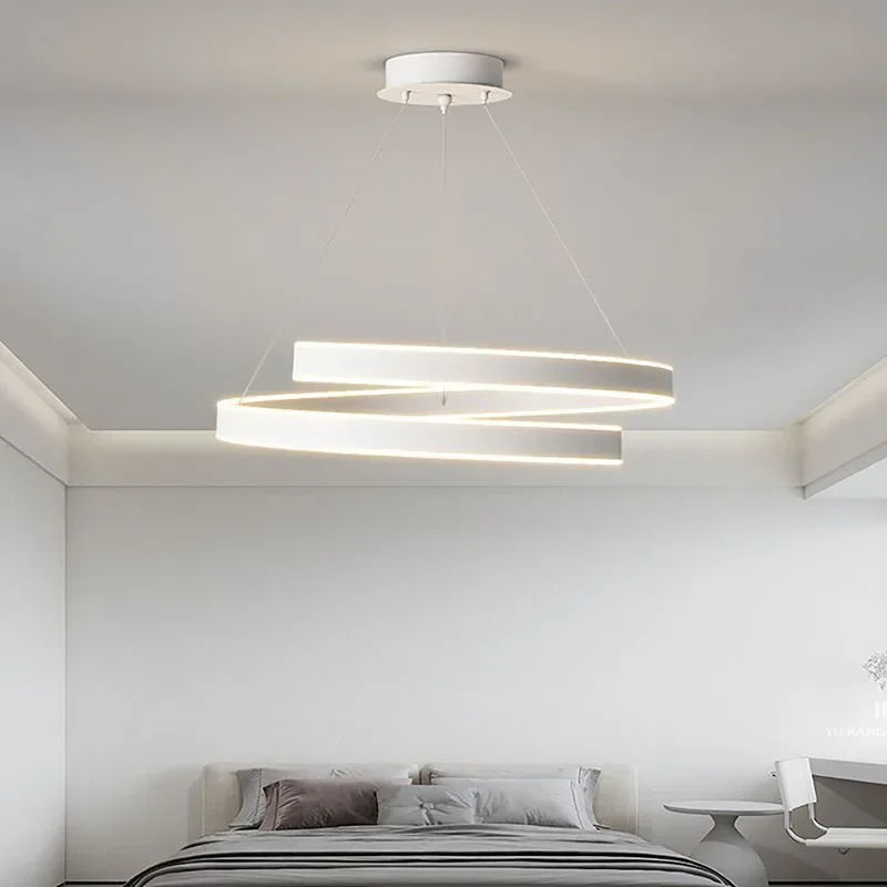 lustre moderne en spirale à LED pour décoration intérieure - vue 7 sur 24