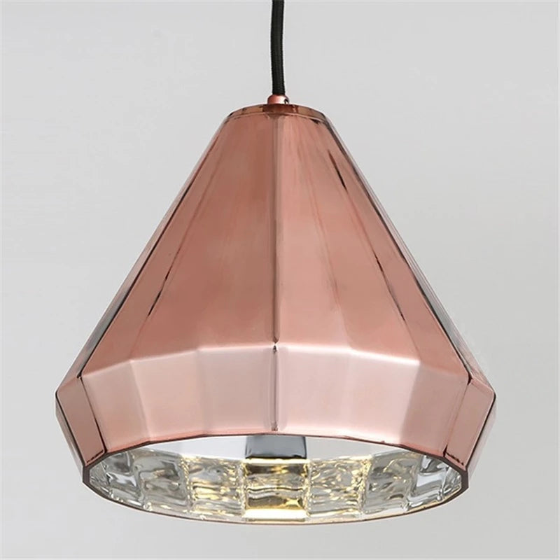 suspension en verre or rose pour cuisine et restaurant - vue 5 sur 10