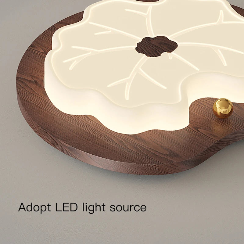lustre moderne imitation bois en forme de feuille d'arbre créatif - vue 11 sur 14