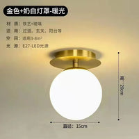 Lampes de plafond en verre boule ronde moderne pas cher pour Restaurant allée couloir balcon décoration luxe Led plafonniers