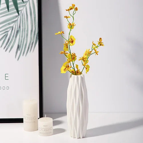 vase nordique en plastique pour fleurs décoratives modernes - vue 10 sur 12