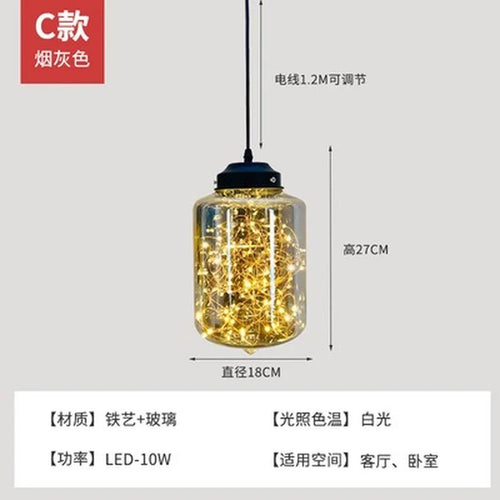 lustre nordique étoilé en verre pour décoration moderne - vue 14 sur 24