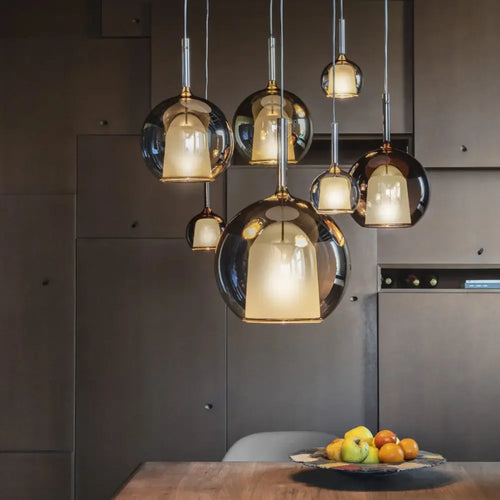 suspension moderne led en verre pour restaurant intérieur - vue 2 sur 10