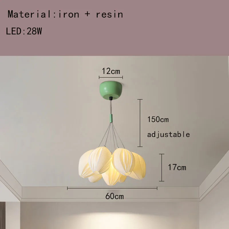 lustre en résine avec abat-jour romantique en métal - vue 11 sur 14