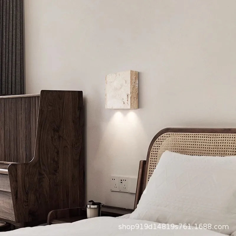 applique murale led en pierre naturelle 3000k lampe d'ambiance - vue 4 sur 8