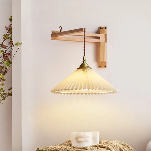 Applique murale pliante Vintage japonaise en céramique de noyer