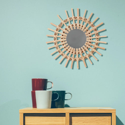 miroir décoratif en rotin tissé pour une touche naturelle - vue 7 sur 7