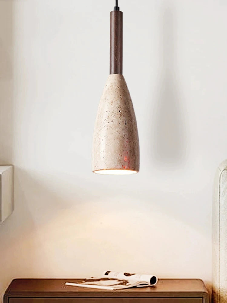 Suspension LED naturel jaune grotte pierre lustre chambre à côté moderne nordique luminaire suspendu ligne bouteille de vin E27 - vue 3 sur 8