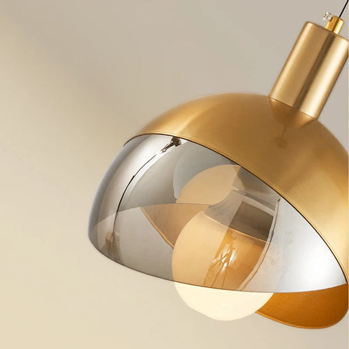 suspension nordiques de luxe en cuivre et verre - vue 6 sur 8