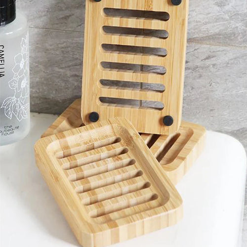 plateau en bambou porte savon naturel pour salle de bain - vue 6 sur 6