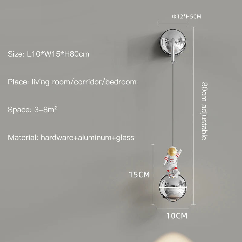 lustre moderne led design astronaute petites suspension - vue 14 sur 18