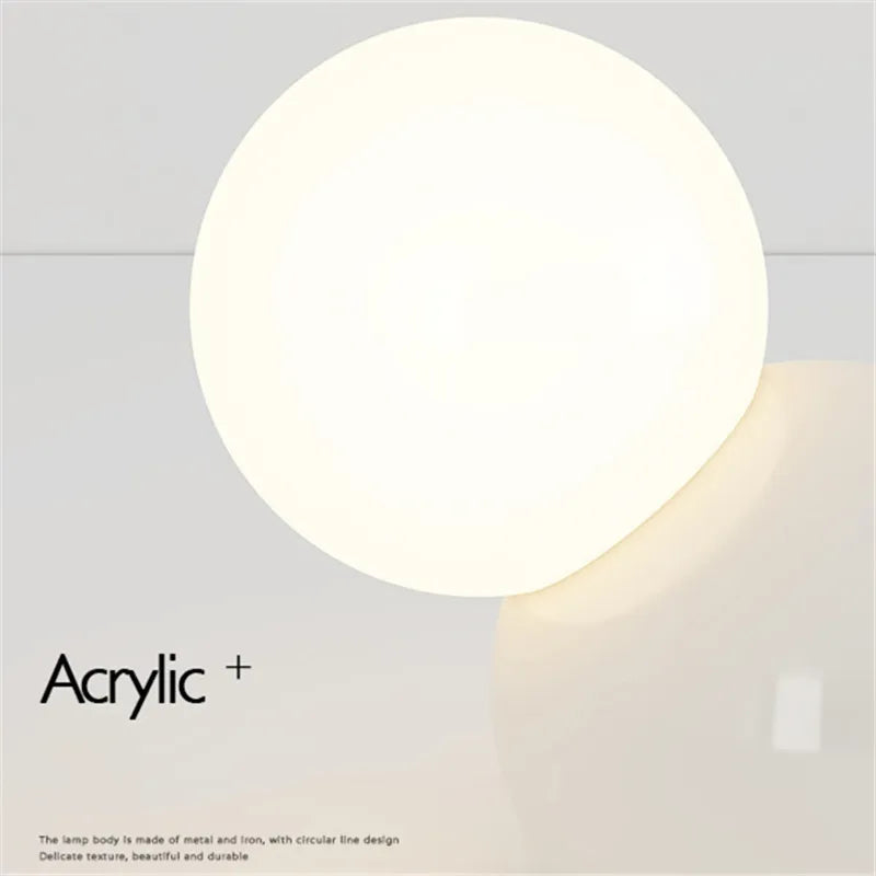 lampe de chevet ronde en verre pour décoration intérieure - vue 7 sur 8