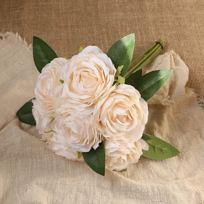bouquet de roses artificielles décoration intérieure et extérieure fleurs faux - vue 18 sur 18