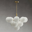 lustre nordique en cuivre design créatif en verre à LED