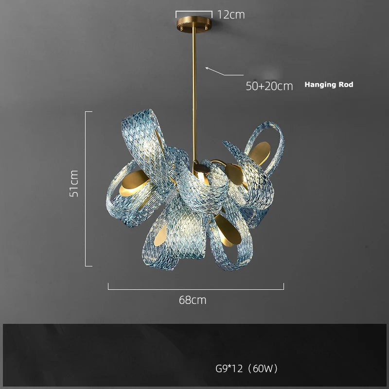 lustre en verre cristal LED pour un éclairage élégant - vue 20 sur 21