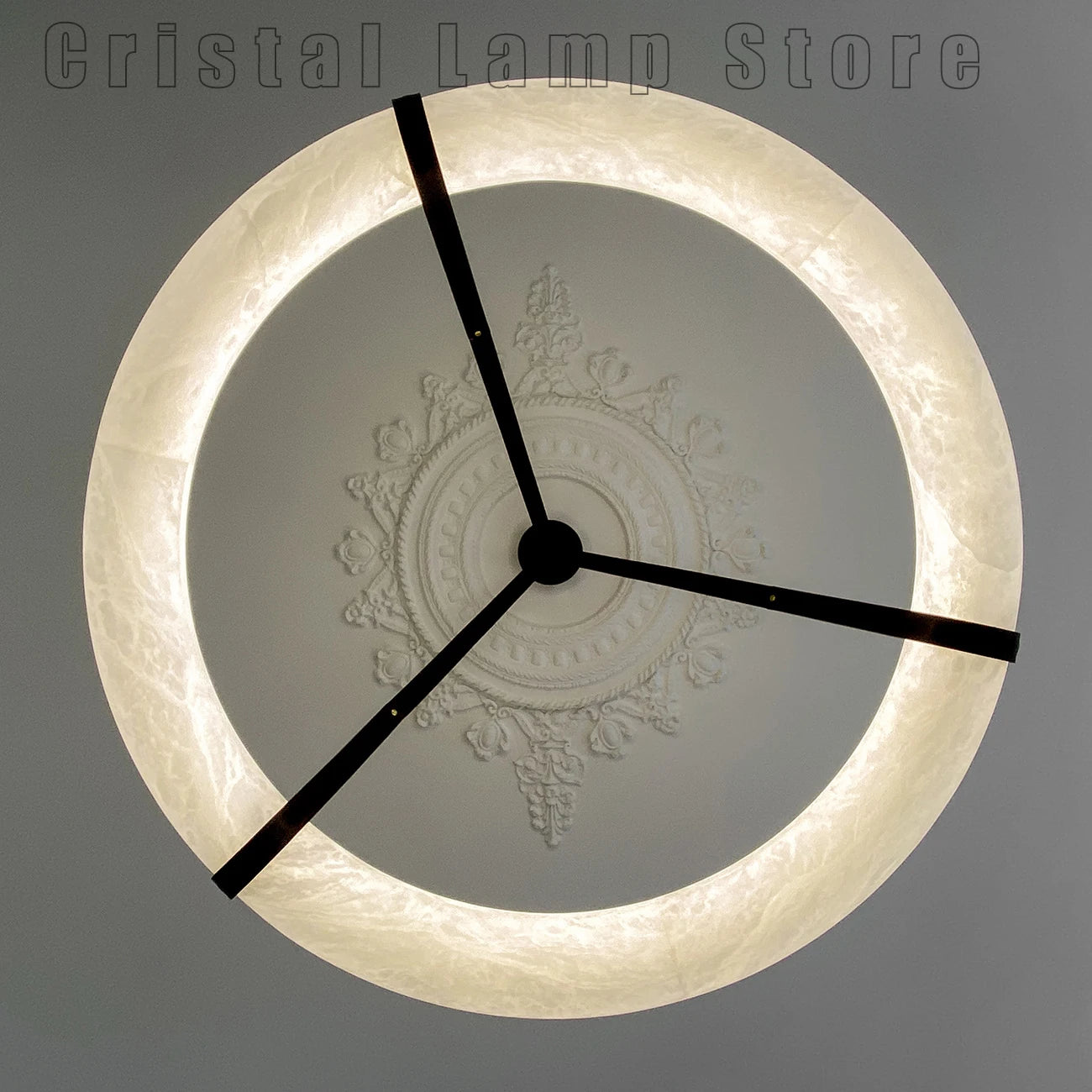 Plafond nordique Led Source de lumière suspension de luxe moderne grand anneau d'albâtre lustre éclairage pour Restaurant salon - vue 5 sur 6